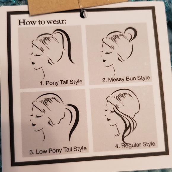 C.C Messy Bun Beanie, NWT, Soft Teal - Picture 7 of 8